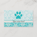 Teal Paw Print Business Card at Zazzle