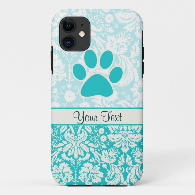 Teal Paw Print Case-Mate iPhone Case (Back)