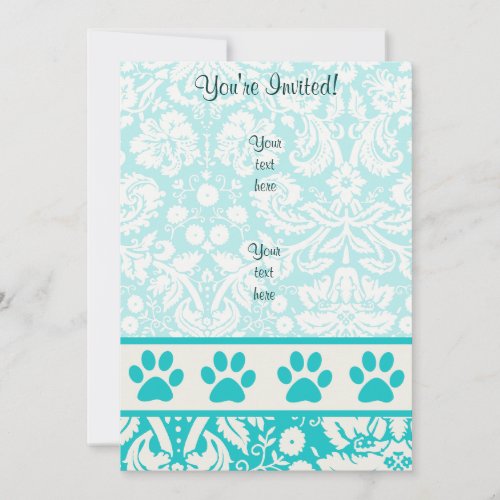 Teal Paw Print Announcement
