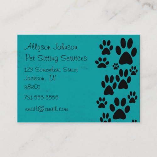 Teal Paws Business Cards