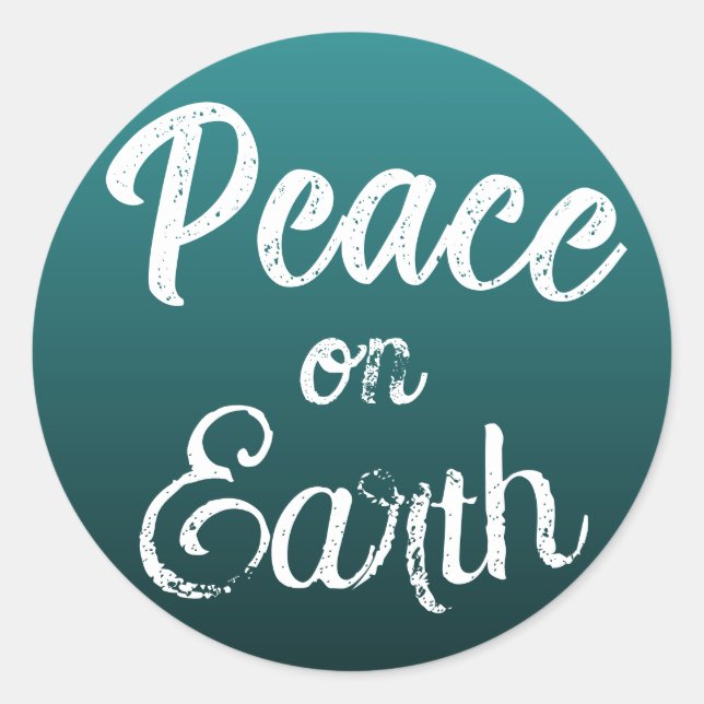 Teal Peace on Earth Stickers (Front)