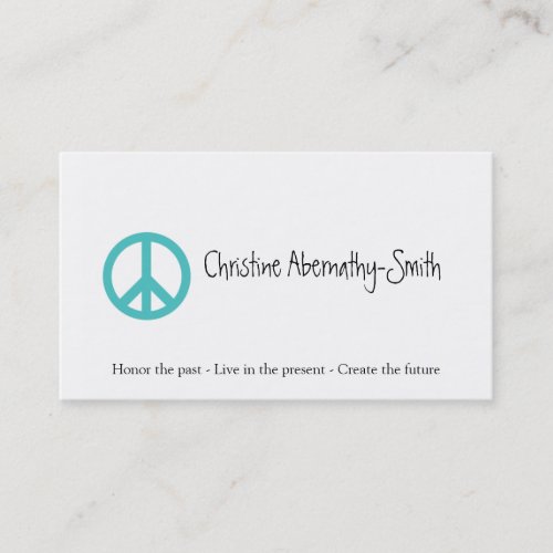 Teal Peace Symbol Business Card