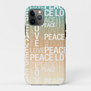 Teal Peach Gold White Peace Love iPhone 11 Pro Case