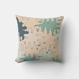 Teal Peach Modern Unique Trendy Style Throw Pillow