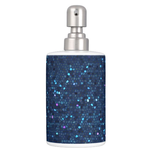 Teal Peacock Crystal Mosaic Soap Dispenser (Front)