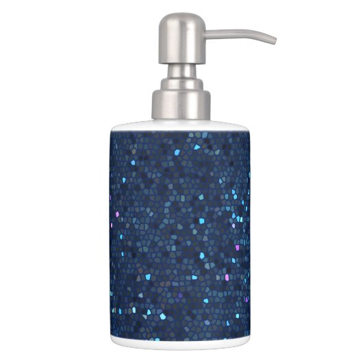 Teal Peacock Crystal Mosaic Soap Dispenser (Right)