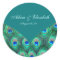 Teal Peacock Elegant Peacock Wedding Favor Label