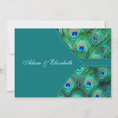 Teal Peacock Elegant Peacock Wedding Invitation