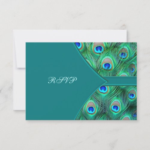 Teal Peacock Elegant Peacock Wedding RSVP