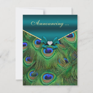Teal Peacock Engagement  Announcement