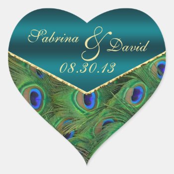 Teal Peacock Envelope Seal by Wedding_Trends at Zazzle