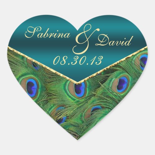 Teal Peacock Envelope Seal
