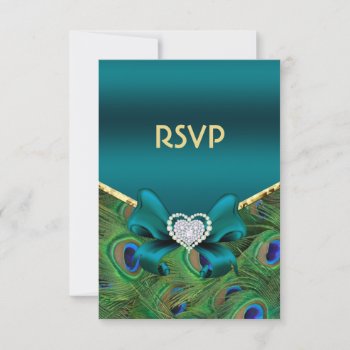 Teal Peacock Rsvp by Wedding_Trends at Zazzle