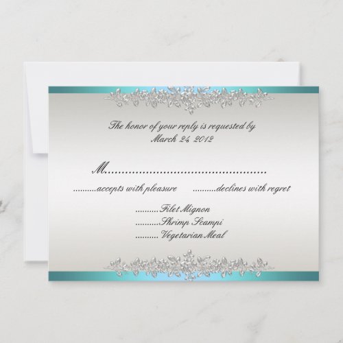 Teal Peacock RSVP Invitations