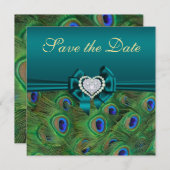 Teal Peacock Save the Date (Front/Back)