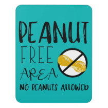 Teal Peanut Free Area No Nuts Symbol Typography Door Sign