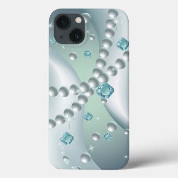 Teal Pearl Abstract Iphone 13 Case by FantasyCases at Zazzle