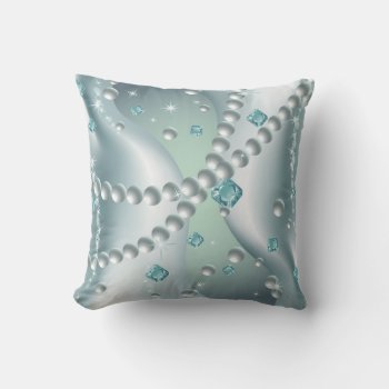 Teal Pearl Abstract Throw Pillow by FantasyPillows at Zazzle