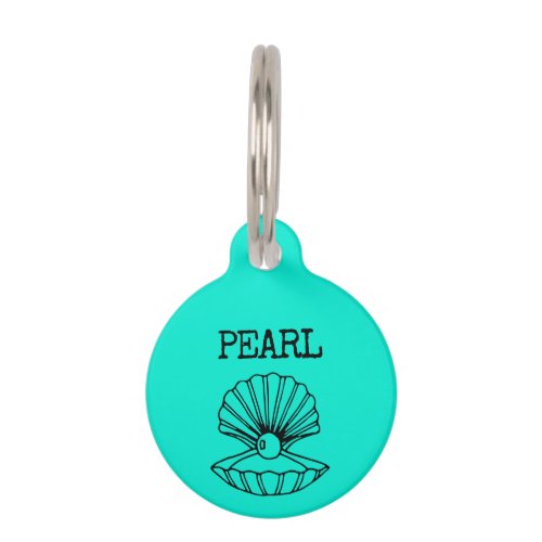 Teal Pearl Pets Name and Phone Pet ID Tag