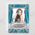 Teal Pearl Silk Vintage Glamour Quinceanera