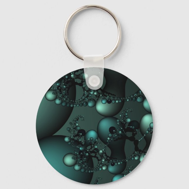 Teal pearls keychain (Front)