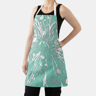 Teal Peony Apron