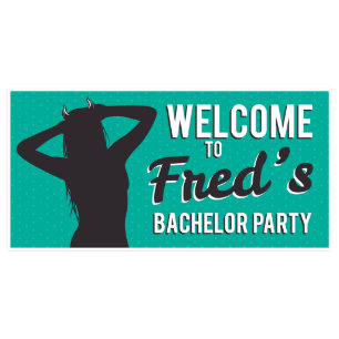 Teal Personalized Bachelor Party Banner