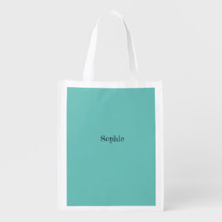 Teal Personalized Grocery Bag