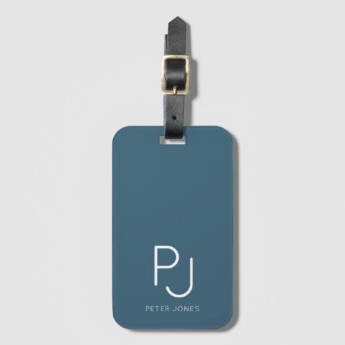 Teal Personalized monogram Initials Monogrammed  Luggage Tag