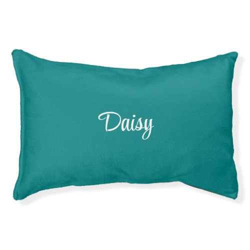 Teal Personalized Name Dog Bed