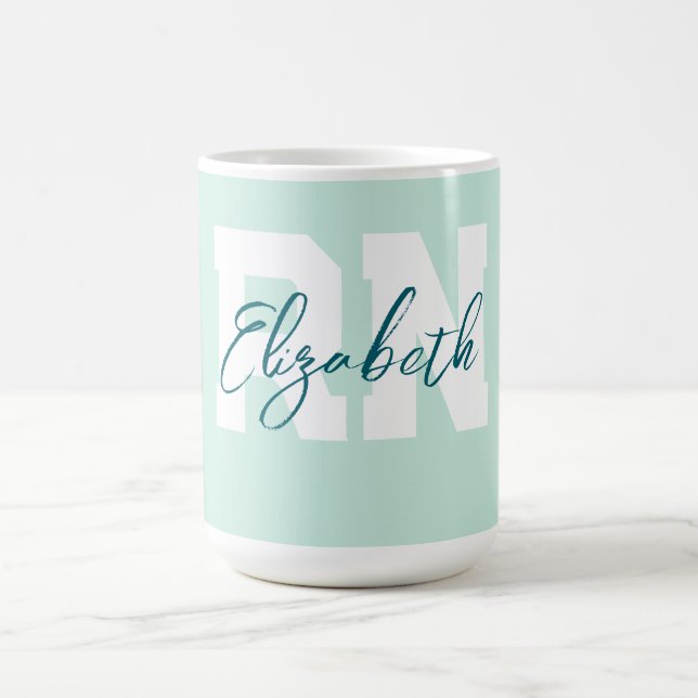 Teal Personalized RN  Coffee Mug (Center)