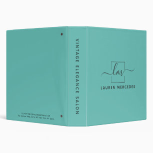 Teal Personalized Stylist Modern Portfolio Binder