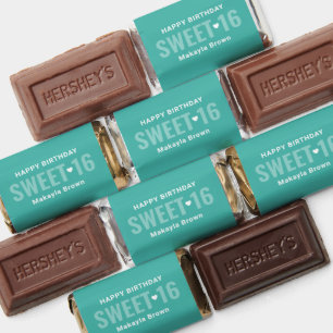 Teal Personalized Sweet 16 Birthday Hershey's Miniatures