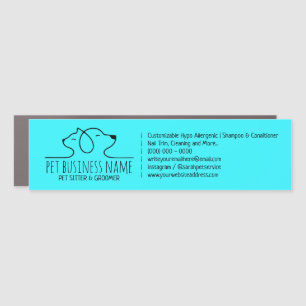 Teal Petsitter dog Blue cat logo veterinary Car Magnet
