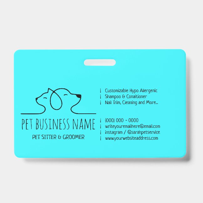 Teal Petsitter dog cat line art logo veterinary Badge