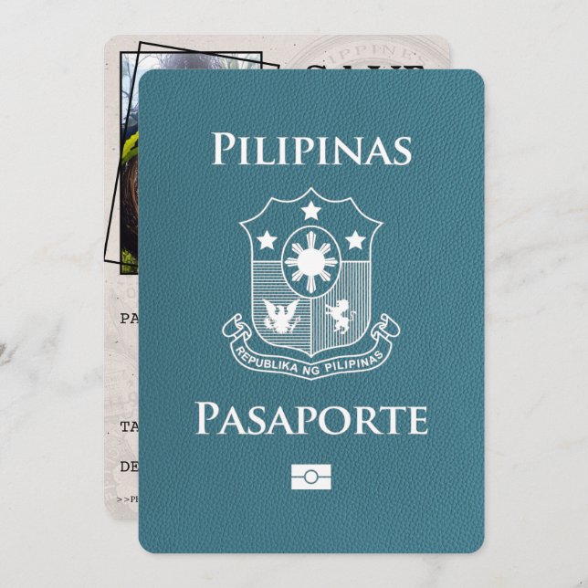 Teal Philippines Passport Save The Date (Front/Back)