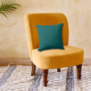 Teal Phthalo Green Plain Solid Color Jewel Tone Throw Pillow