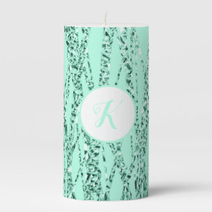 Teal Pillar Candle