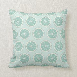 Teal Pillow, Retro, Mid Century Modern Oranges Throw Pillow