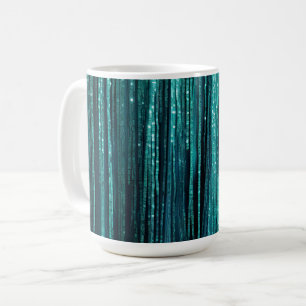 Teal Pine Green Tinsel Christmas Coffee Mug