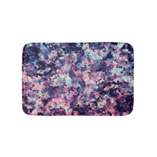 Teal, Pink, and Black Granite Marble Pattern Bathroom Mat Zazzle