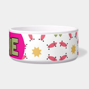 Teal Pink and Gold Boho Geometric Pattern Bowl