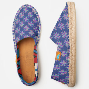 Teal-Pink-Blue Clover Ribbon by Kenneth Yoncich Espadrilles