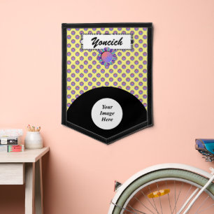 Teal-Pink-Blue Disc Ribbon (v) by Kenneth Yoncich Pennant