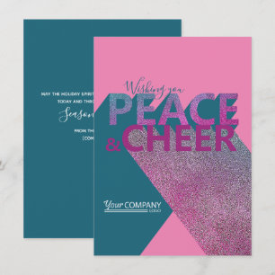 Teal & Pink, Business Holiday Card