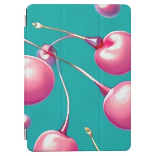 Teal  Pink Cherries iPad Air Cover