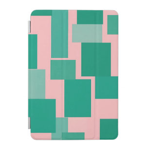 Teal Pink Color Block Pattern Modern Abstract iPad Mini Cover