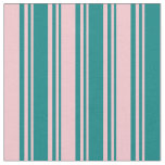 [ Thumbnail: Teal & Pink Colored Striped Pattern Fabric ]
