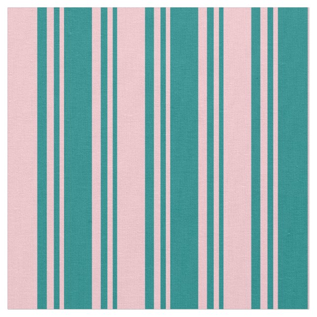 Teal & Pink Colored Striped Pattern Fabric (Close Up)