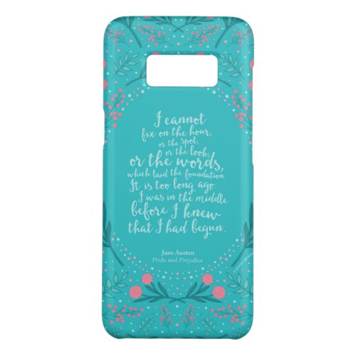 Teal  Pink Floral Jane Austen Pride and Prejudice Case_Mate Samsung Galaxy S8 Case